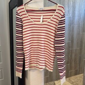 NWT Madewell Stillman Pullover Sweater in Stripe Mix Size XXL